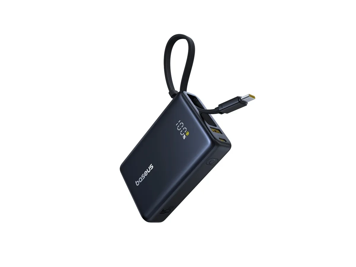 (45W) 10000mAh PicoGo USB A / USB C Powerbank Power Delivery Ladegerät inkl. USB C Ladekabel mit LED Anzeige (P10076803123-00) - Schwarz