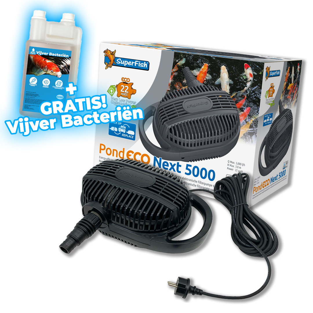 Superfish Pond Eco Next 5000-22W   GRATIS Vijver Bacteriën!