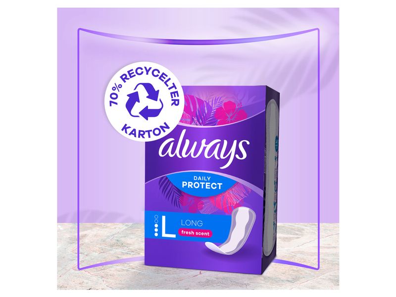Always Slipeinlage Daily Protect Long mit Frischeduft 64 St Hochwertige Einlagen mit saugfähigem Kern