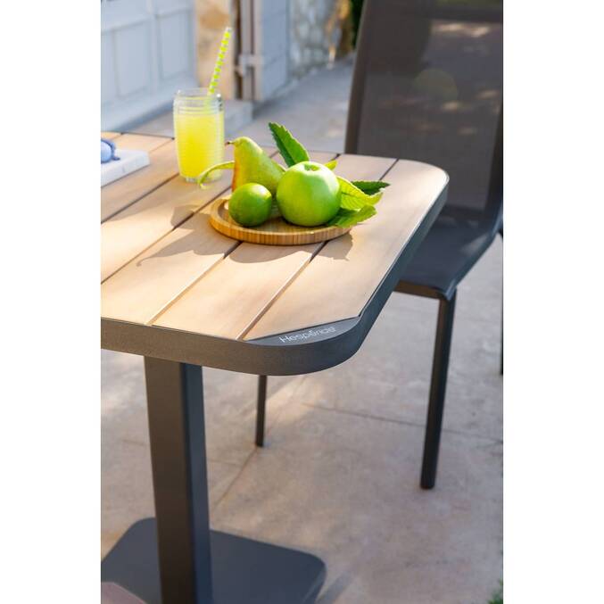 Table de jardin bistro TYLA Acacia & Graphite