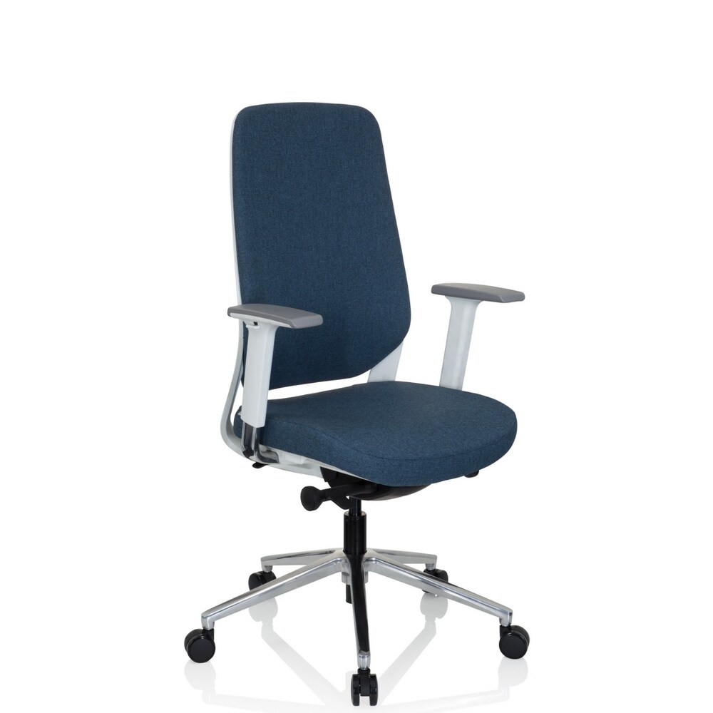 Profi Bürostuhl CHIARO T4 WHITE Stoff mit Armlehnen (höhenverstellbar) hjh OFFICE