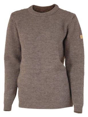 Pull Ivanhoe NLS Pétale de noix de Muscade col rond-100% pure laine non teinte