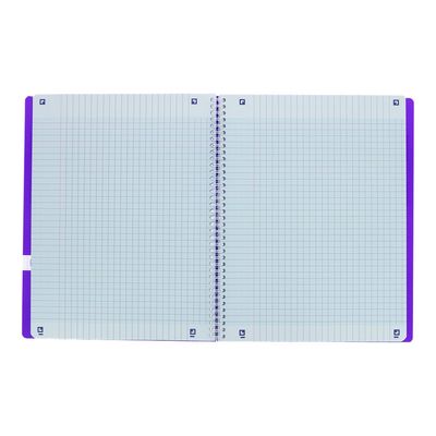 Oxford Openflex - Cahier polypro à spirale 24 x 32 cm - 180 pages - grands carreaux (Seyes) - disponible dans différentes couleurs