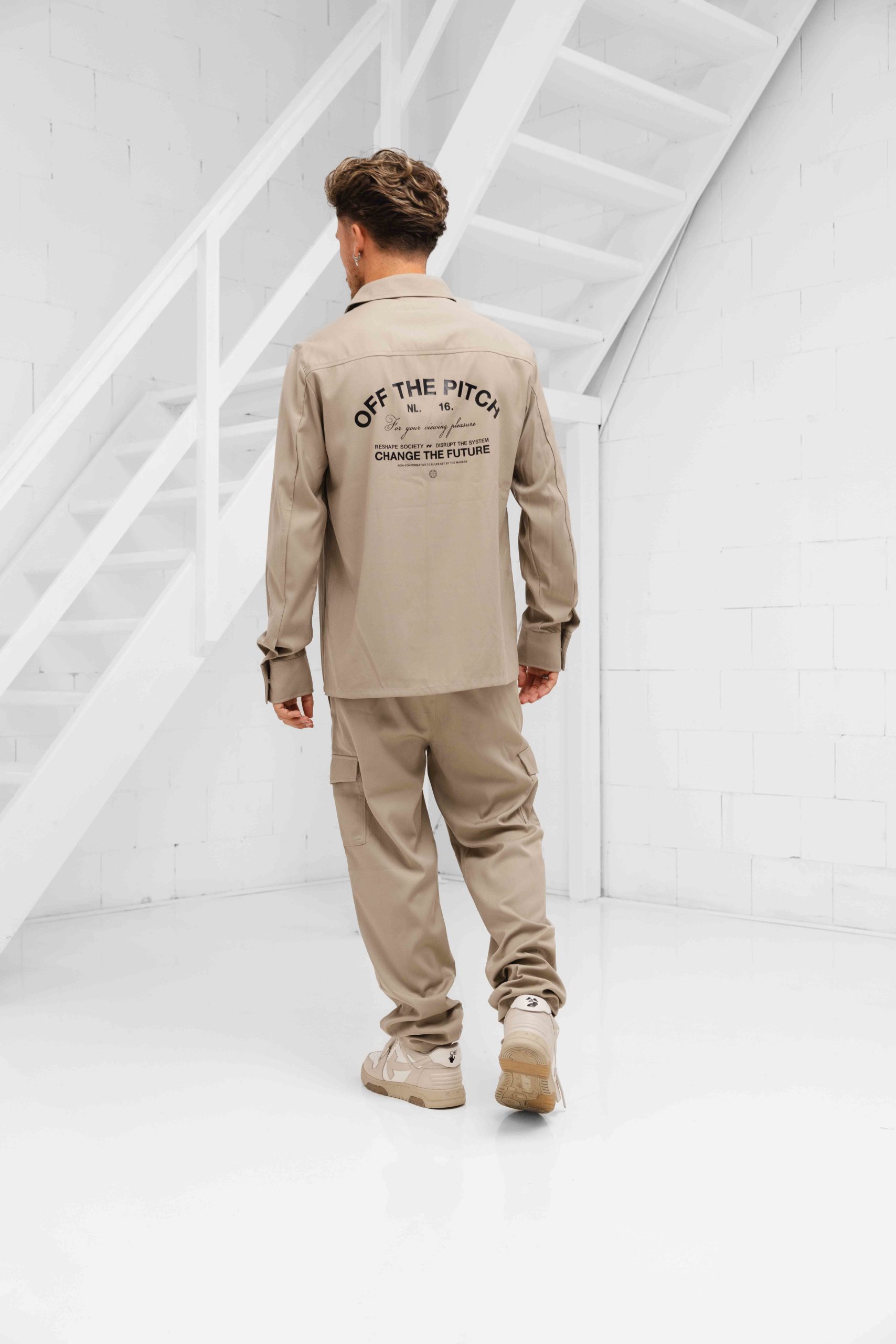 Off The Pitch System Shirt Heren Beige