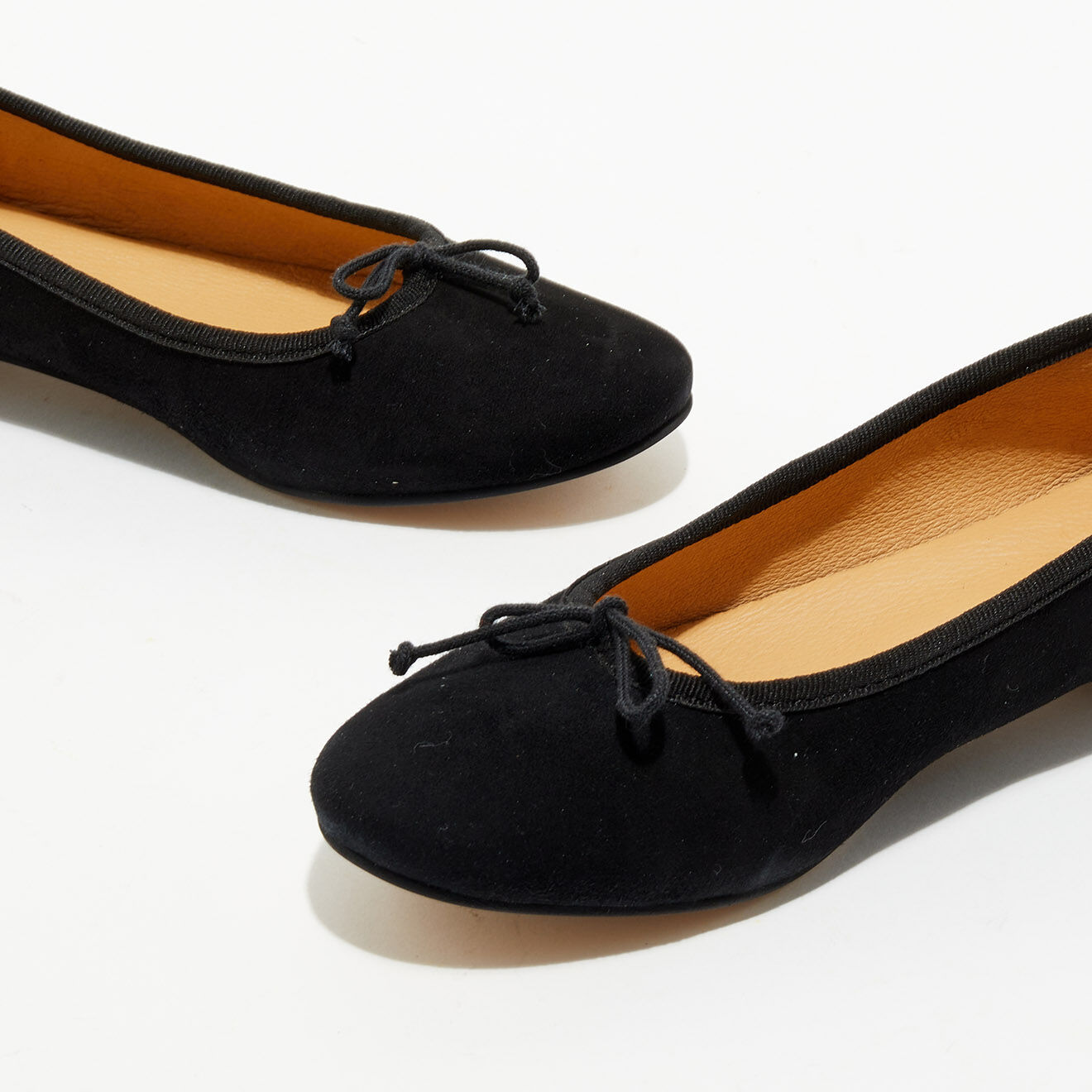 Quartier Latin Ballerines en Velours de Cuir Jeanne noires