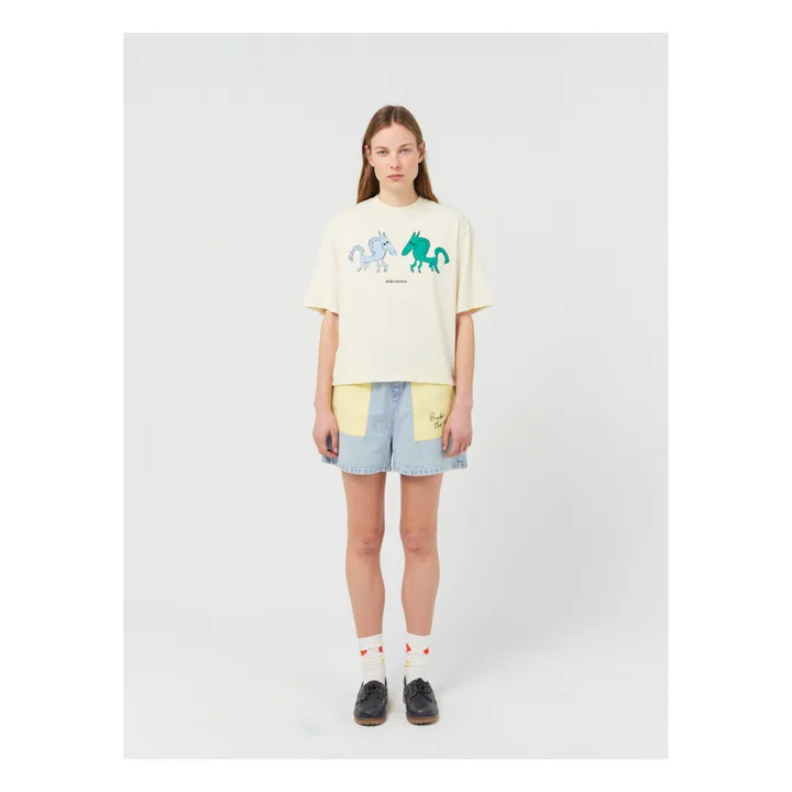 Bobo Choses T-shirt Chevaux Coton Bio x Smallable | Ecru