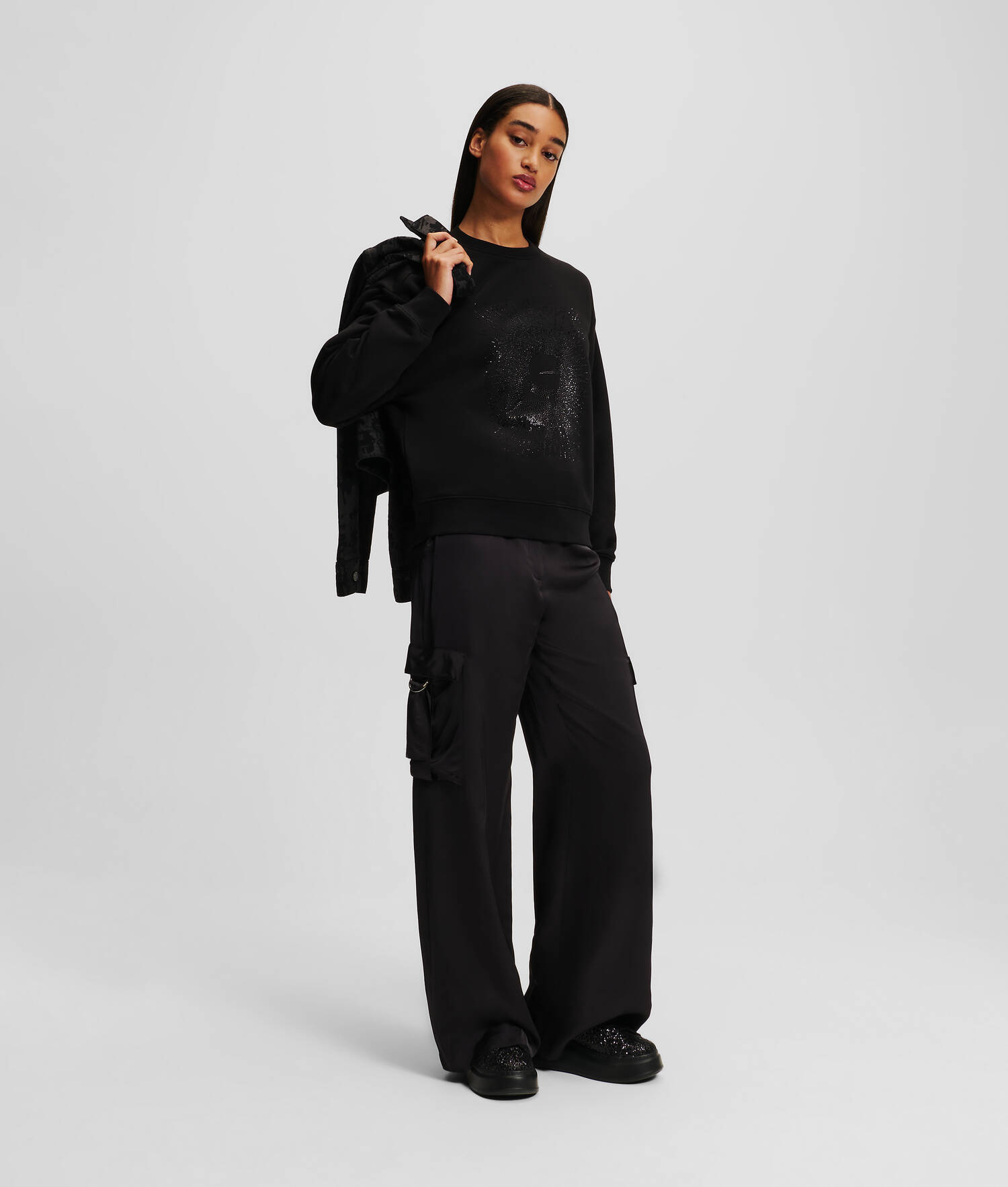 PANTALON CARGO EN SATIN