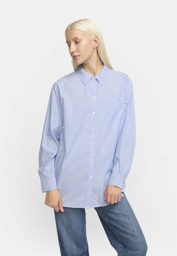 Soft Rebels SRVeronica Striped Shirt Striped snow white and ultramarine