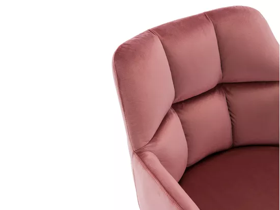 Chaise de bureau - Velours - Rose - Hauteur réglable - PEGA de Pascal Morabito