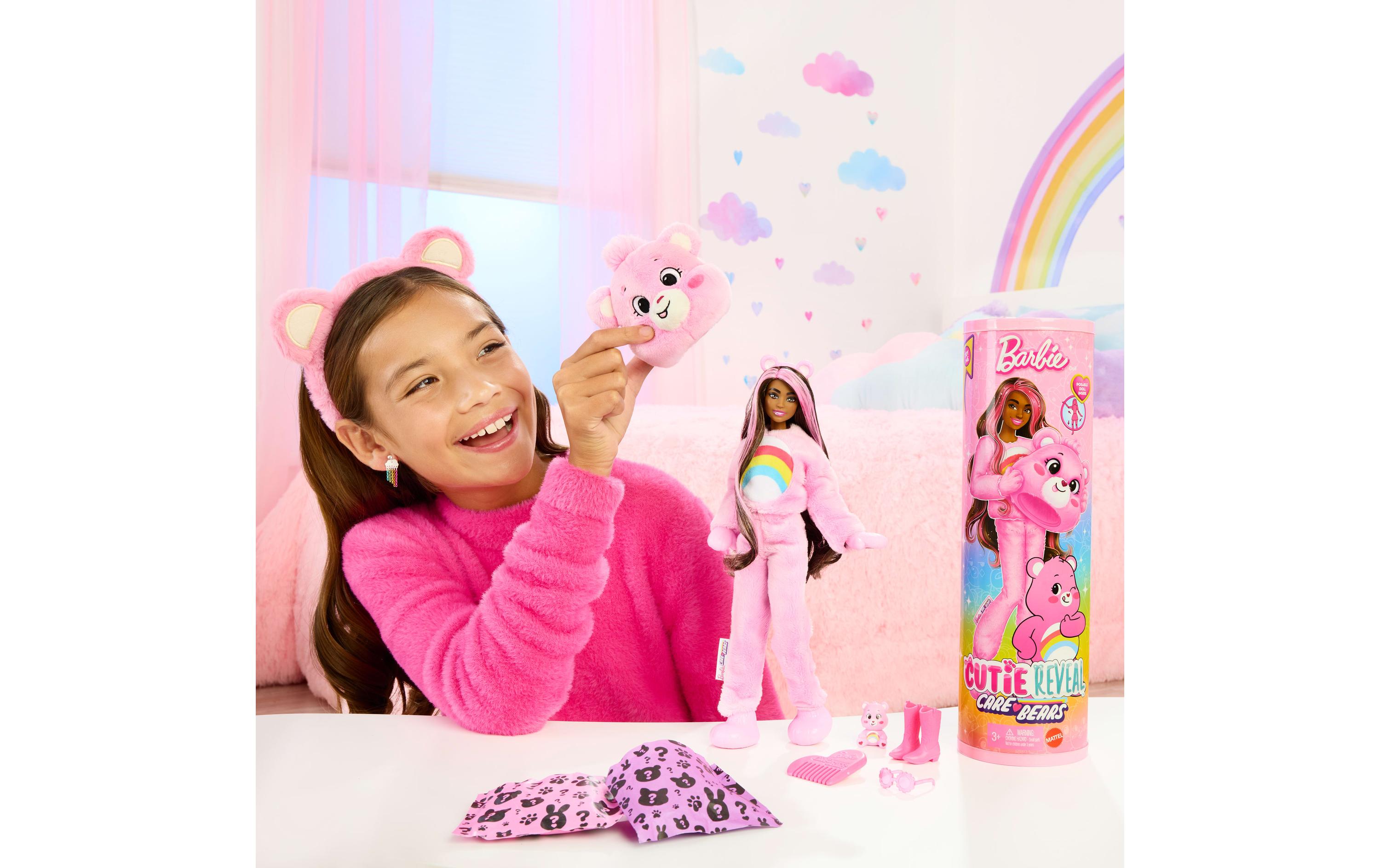 Puppe Cutie Reveal Care Bears 2 - HurrabärchiBarbie-Puppe aus der Cutie Reveal-Reihe