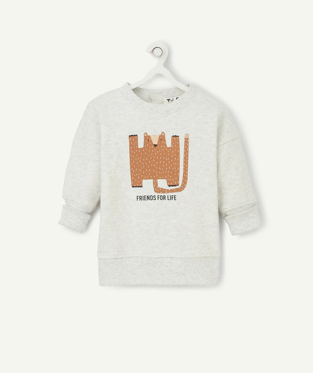 LE SWEAT ÉVOLUTIF ÉCRU CHINÉ EN COTON PIMA