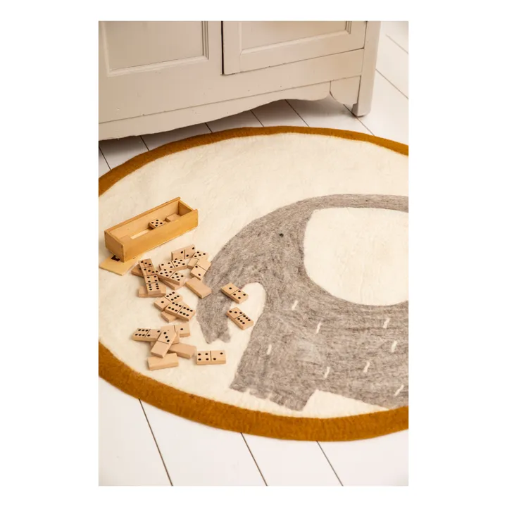 Muskhane Tapis Pasu Elephant en feutre | Ocre