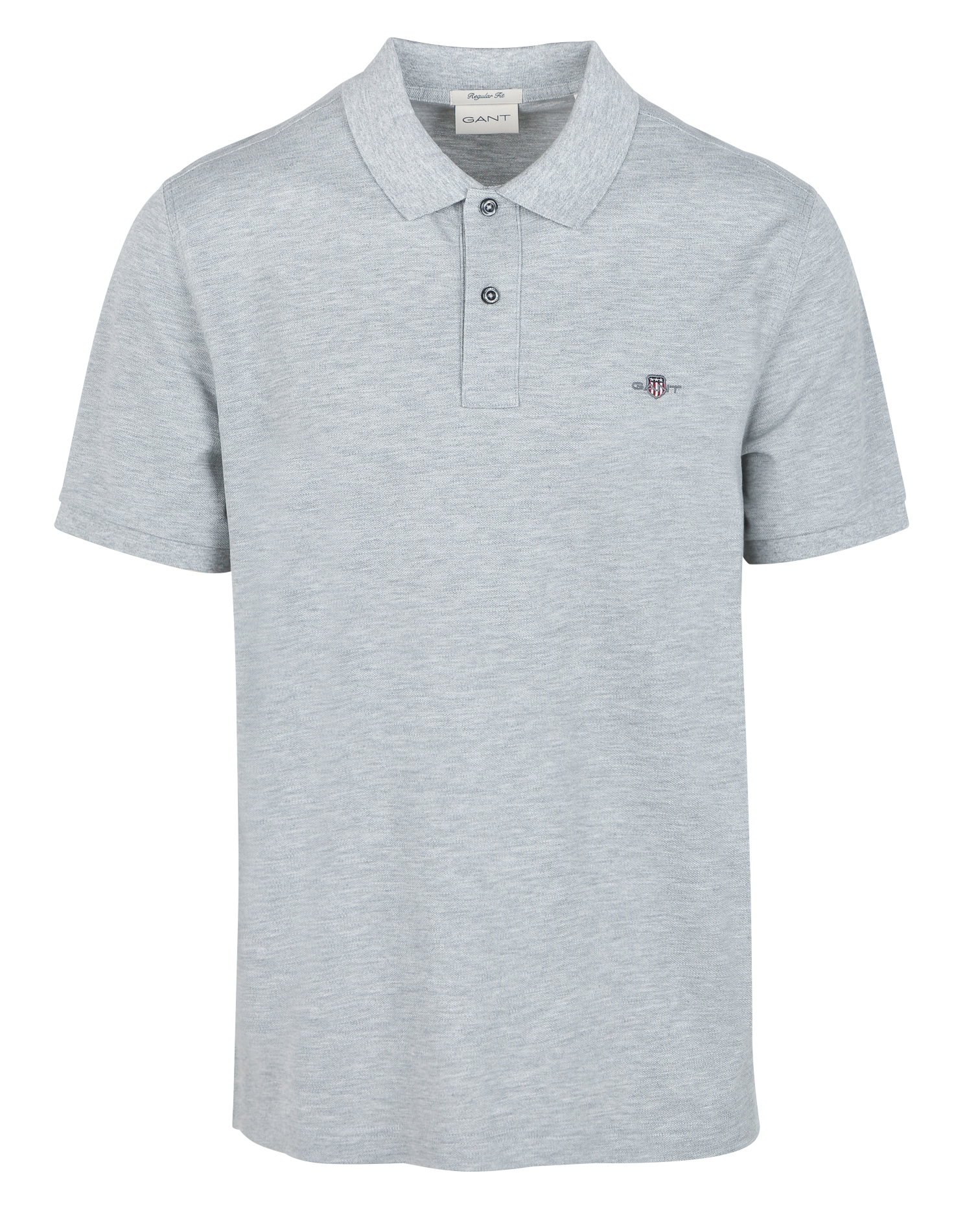 Polo col classique droit en coton| Gris