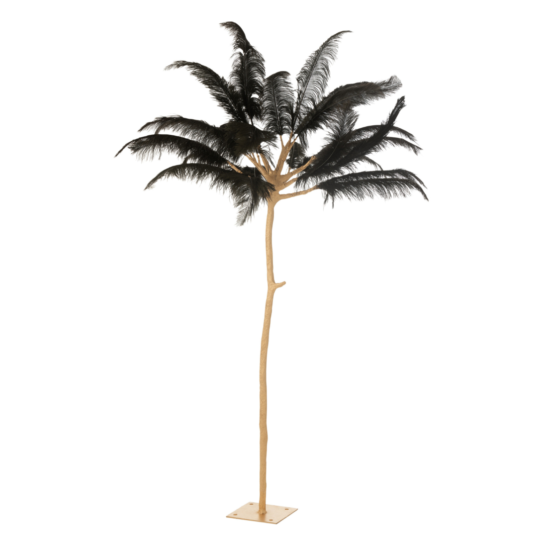 Kunstboom Pluimen metaal goud/zwart large