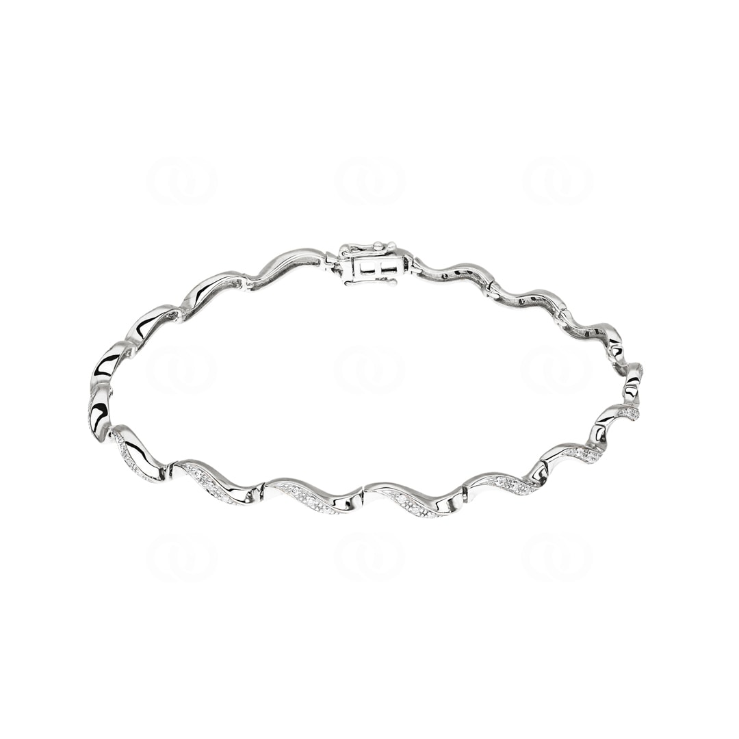 Armband 750/18 K Weissgold mit Diamanten 0.23 ct H/si