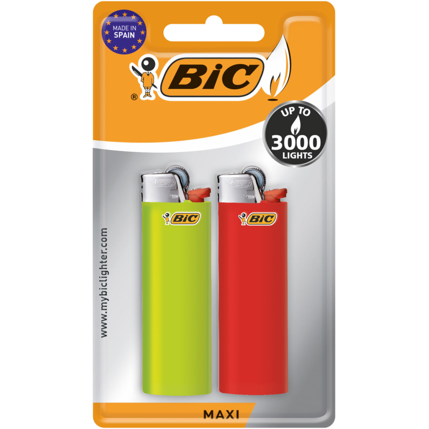 Bic Feuerzeug J26 Maxi 2 Stück
