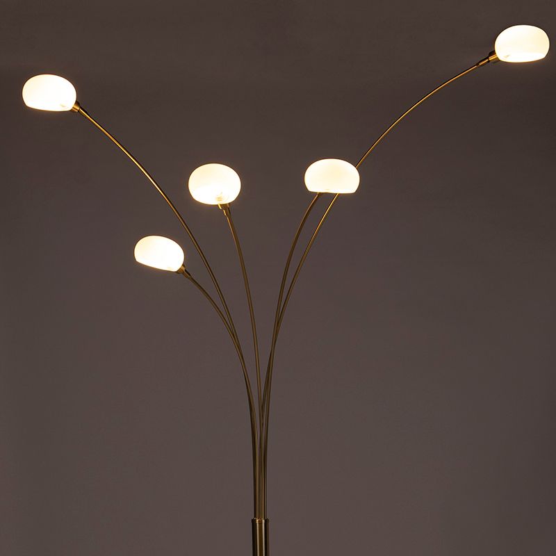 Art deco vloerlamp goud 5-lichts - Sixties Marmo