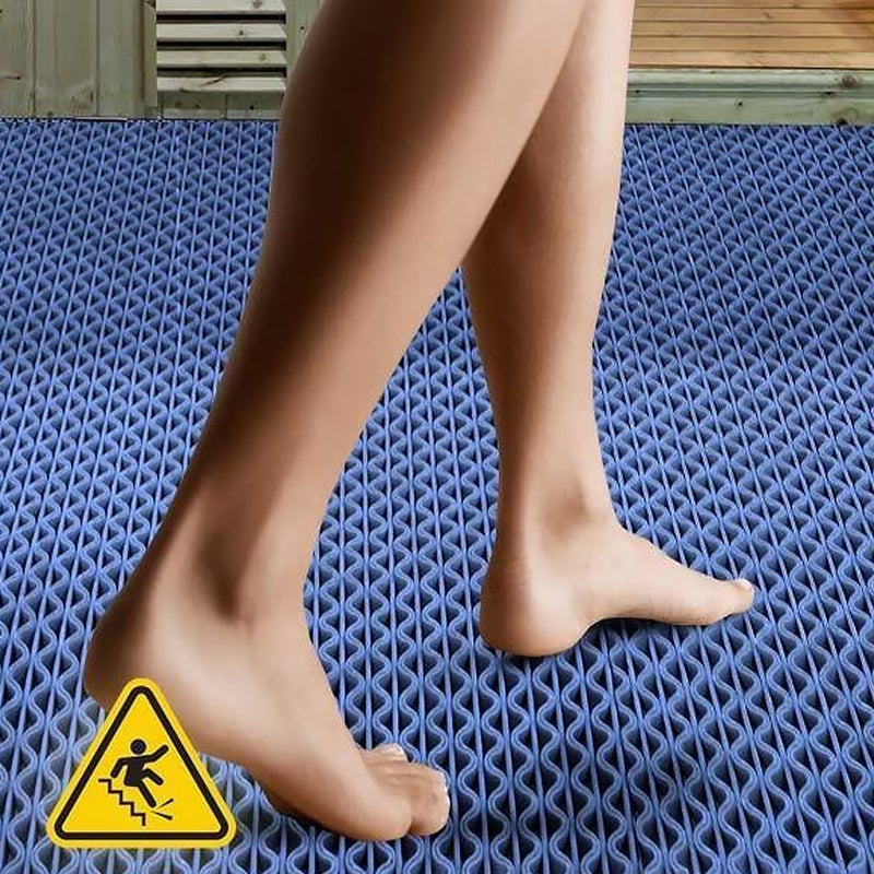 Hygiënemat voor blote voeten, UV-bestendig, lichtblauw, 120 x 200 cm