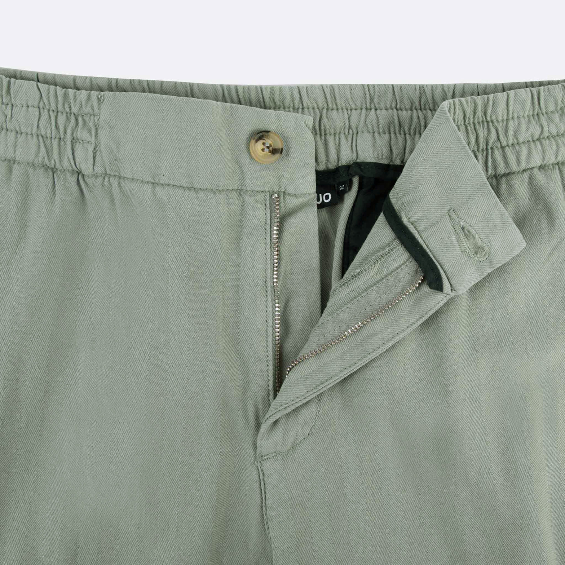 Pantalon stretch vert clair coupe fuselée coton - modèle dreuille