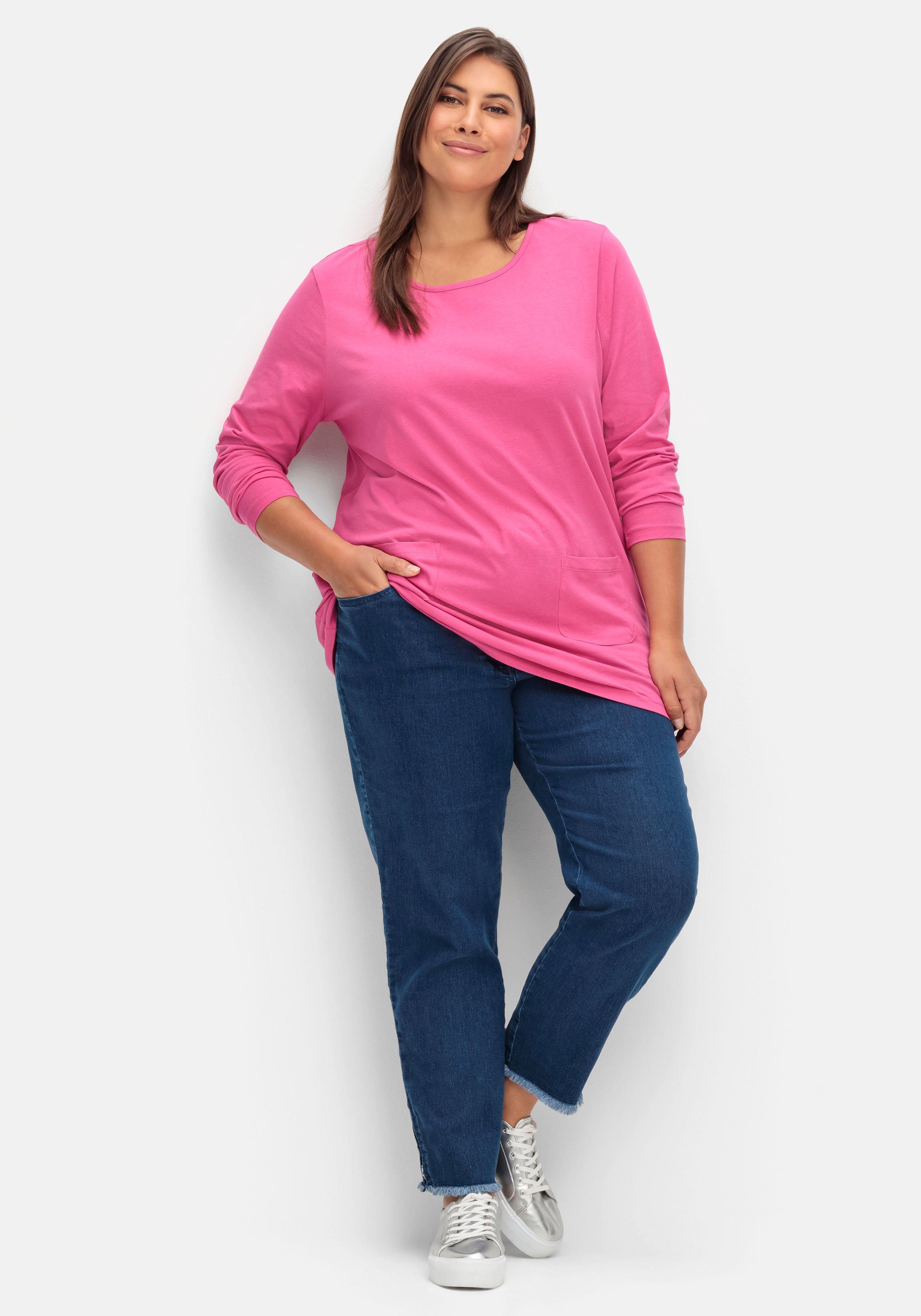 Longshirt mit aufgesetzten Taschen