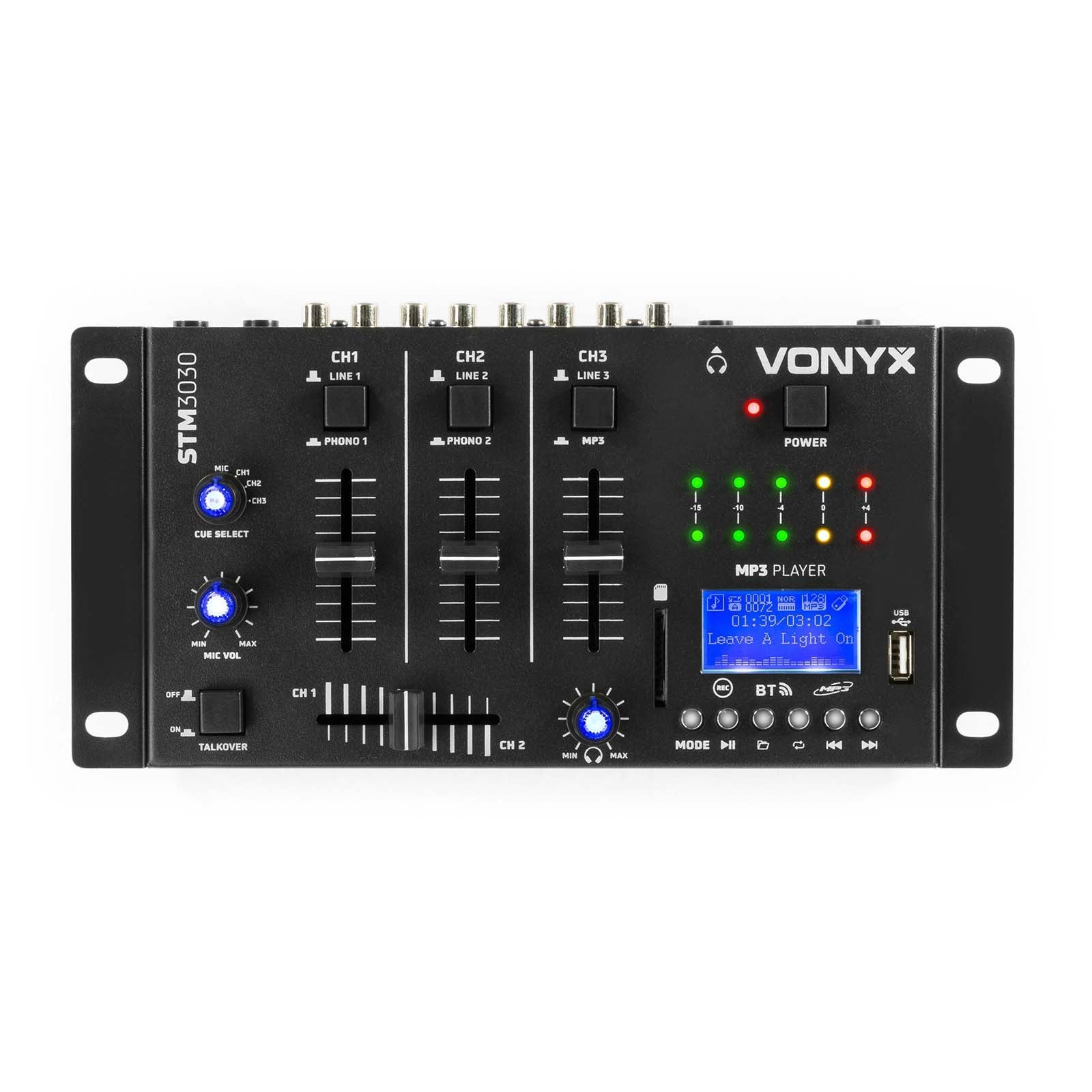 Vonyx STM3030 3-kanaals mixer met USB en Bluetooth