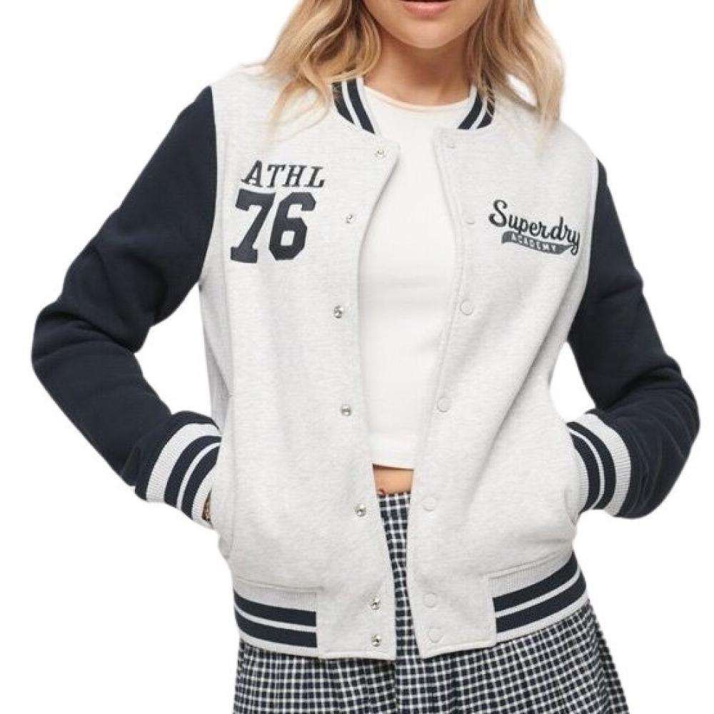 Superdry Bomber Gris Femme Superdry College Scripted