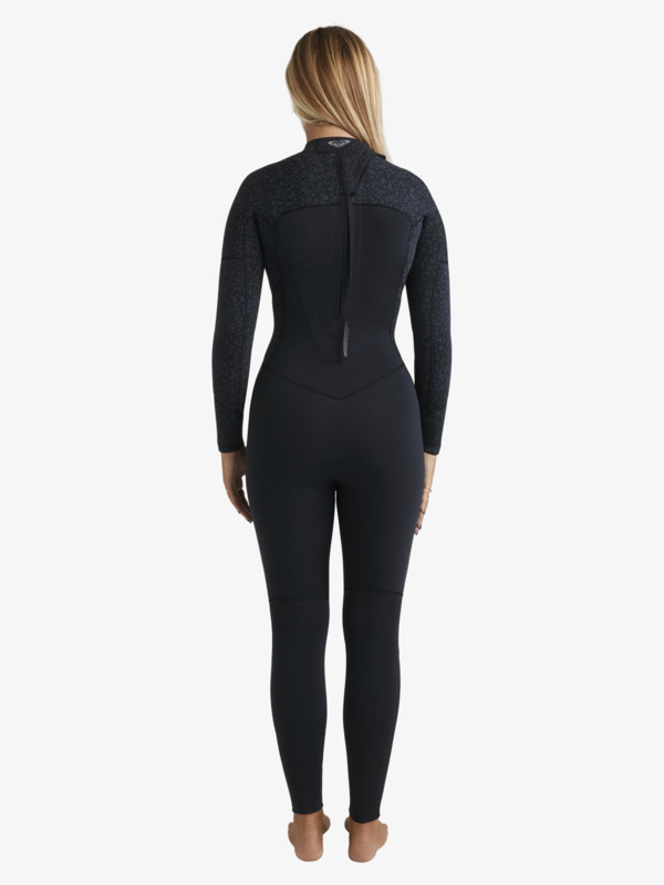 4/3mm Swell Natural Combinaison de surf back zip Noir Femme