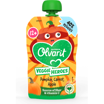 Olvarit 12+ Maanden Knijpfruit Pompoen, Wortel, Appel 100g