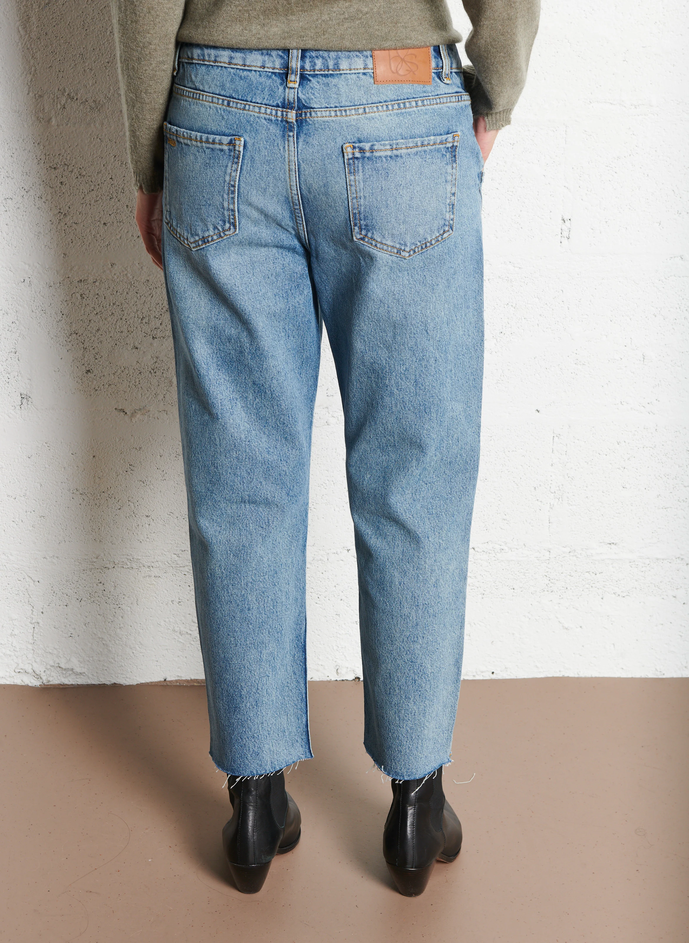 ELLY - Jean droit en coton | Bleu