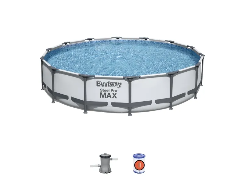 Bestway Steel Pro 56595, 10220 L, Indrammet pool, Blå, Grå, 37,3 kg