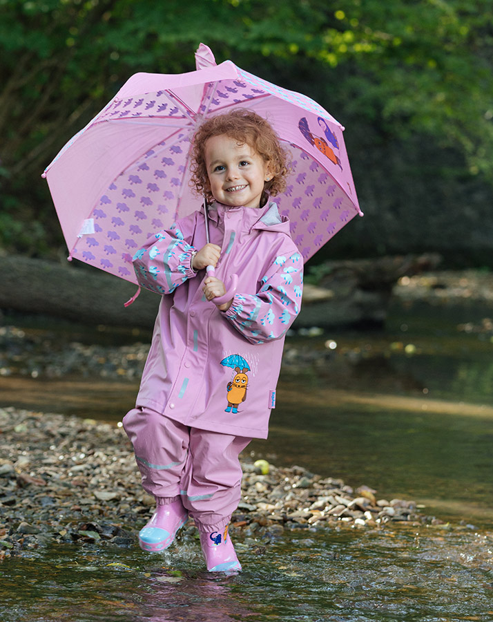 Regenmantel MAUS UND ELEFANT IM REGEN in rosa