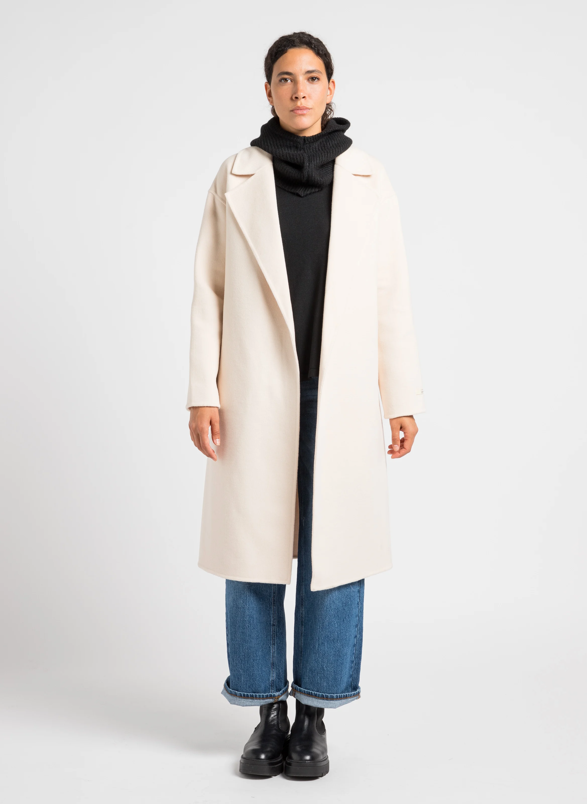 LILANO - Manteau long en drap de laine mélangée | Beige