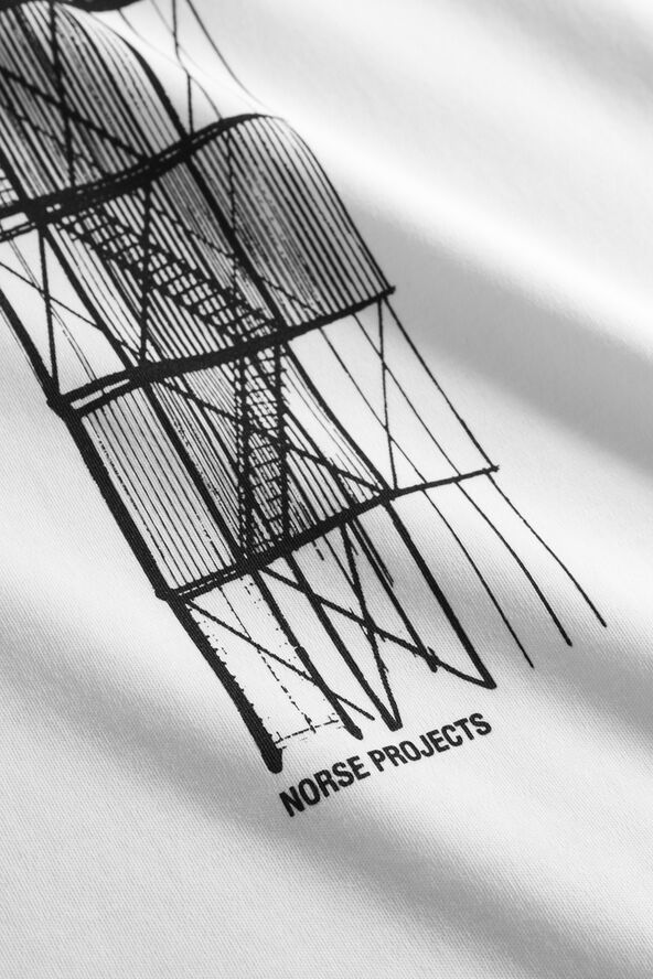 Norse Projects Holger Organic Interlock Tower Print T-Shirt White