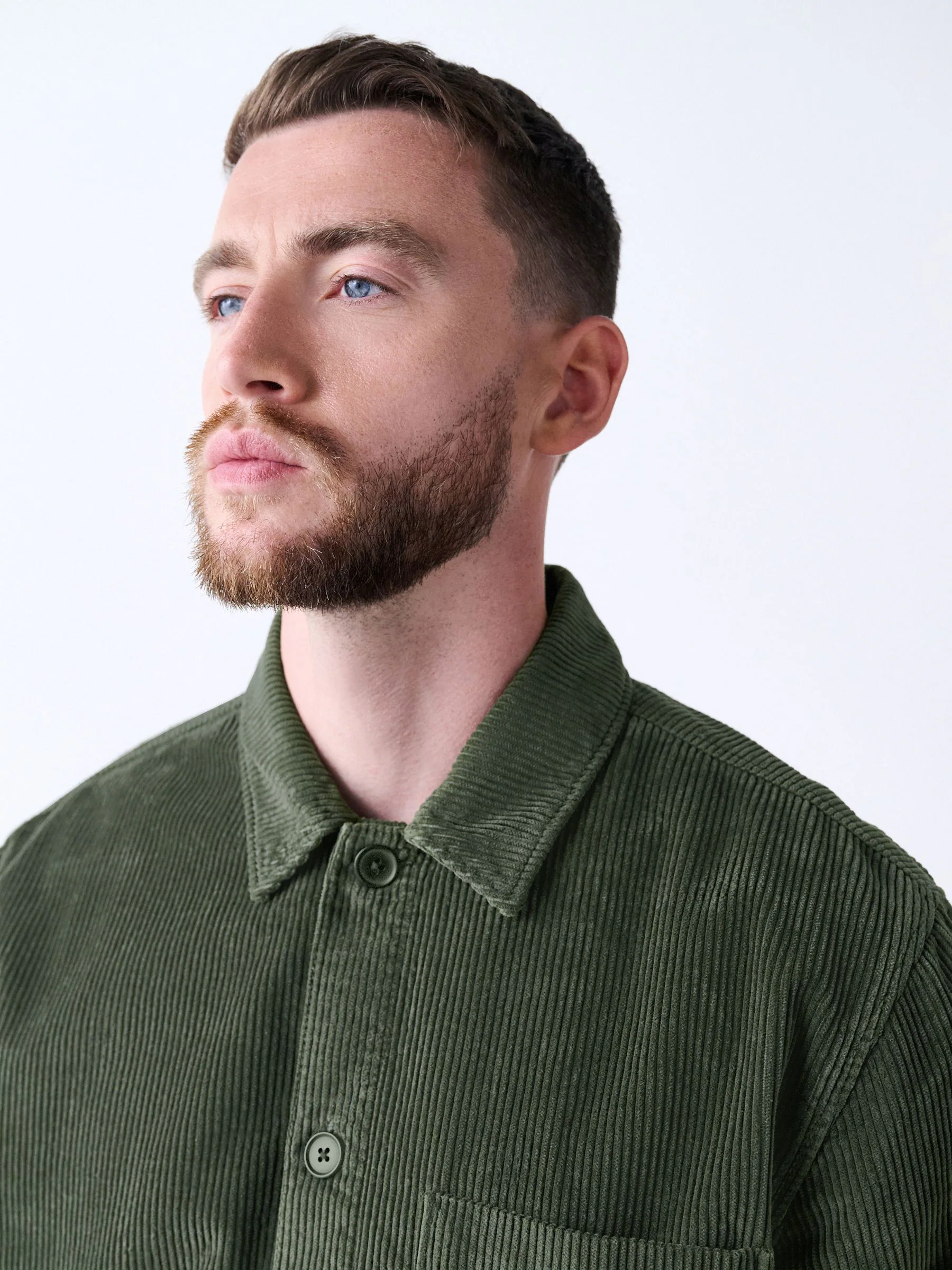 Groen - Single pocket Corduroy Shacket Overshirt