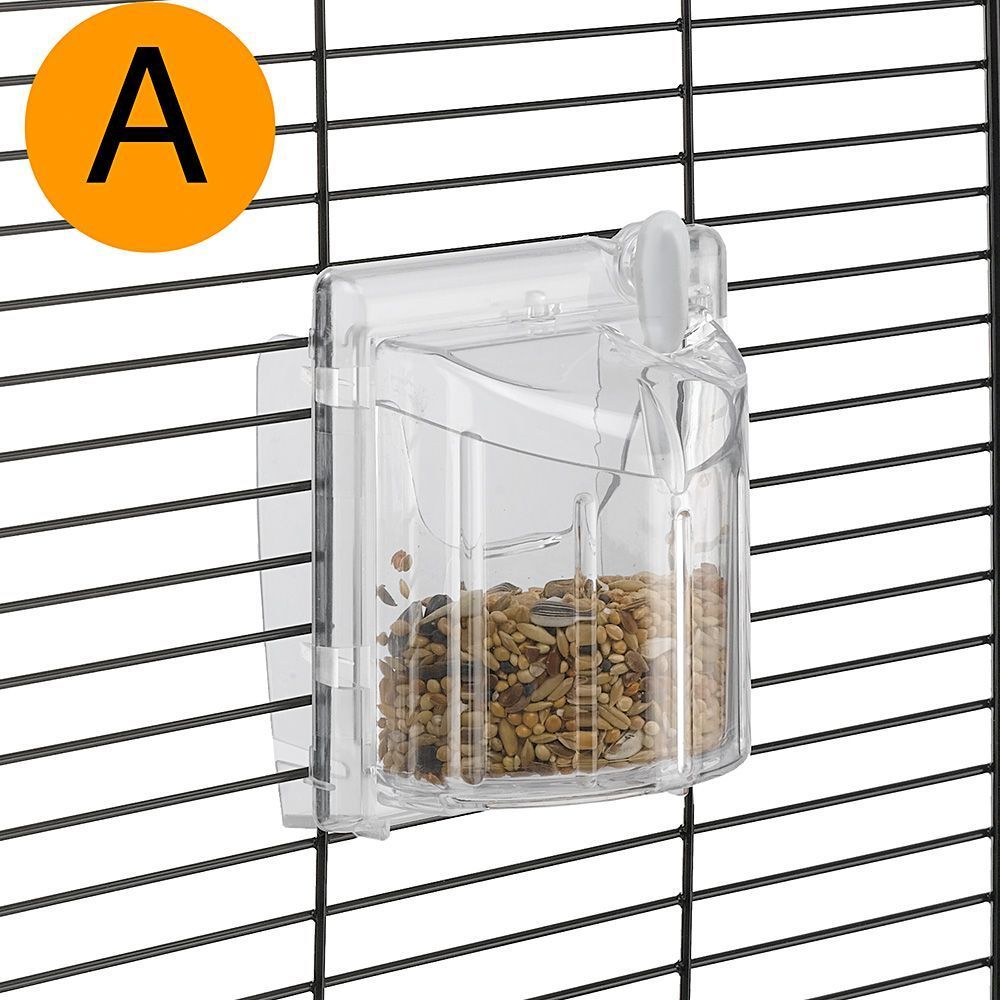 Ferplast cage oiseau piano 4, cage canari oiseaux, avec mangeoires, abreuvoir pour oiseaux, 59 x 33 x h 55 cm, avec accessoires,