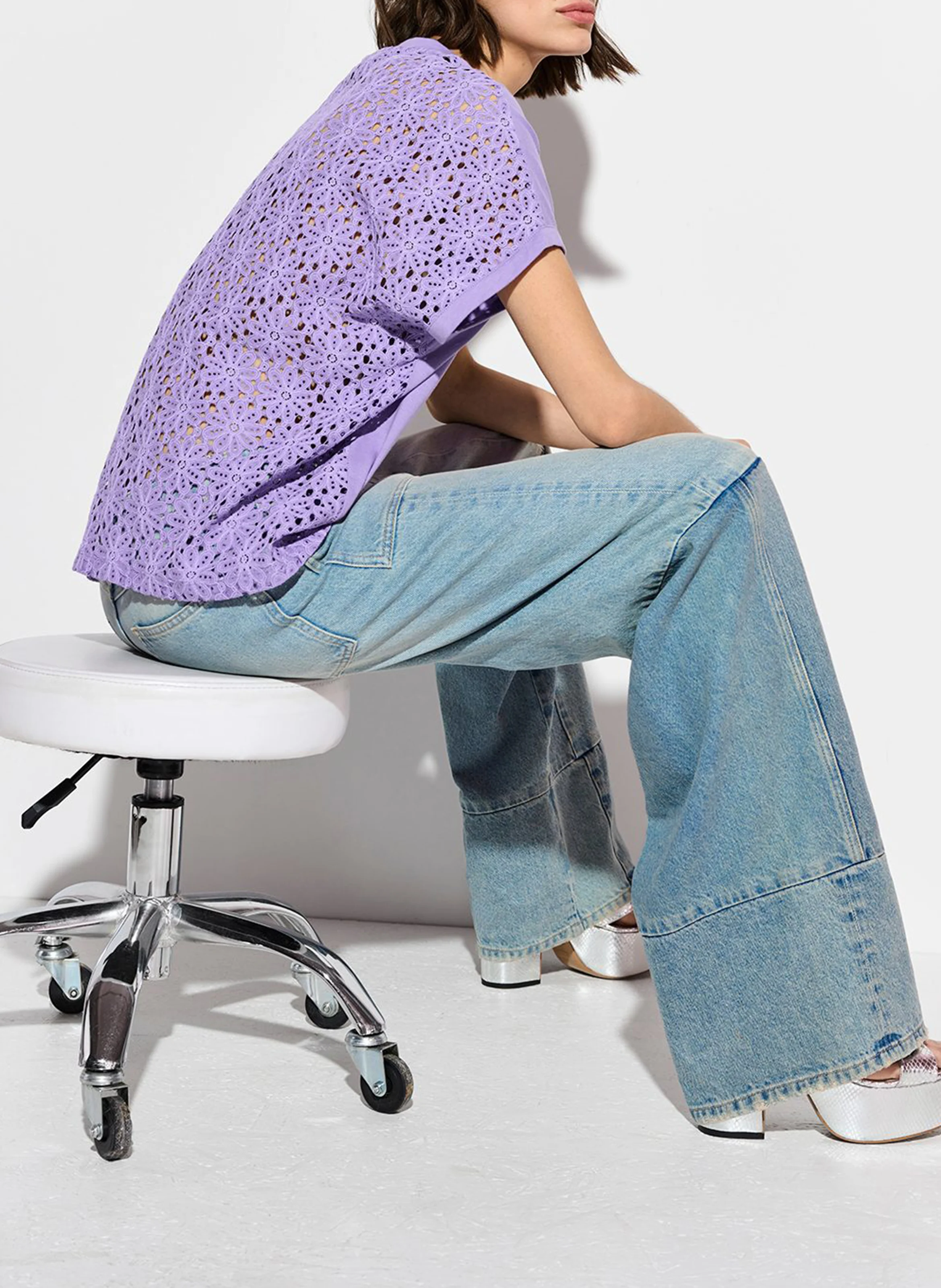 GERB - Tee-shirt ample col rond en coton bio | Violet