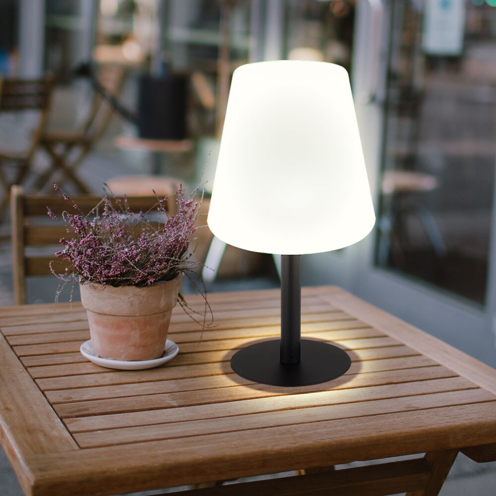 RGB LED Solar Tischleuchte, schwarz, weiß, Farbwechsel, H 30 cm