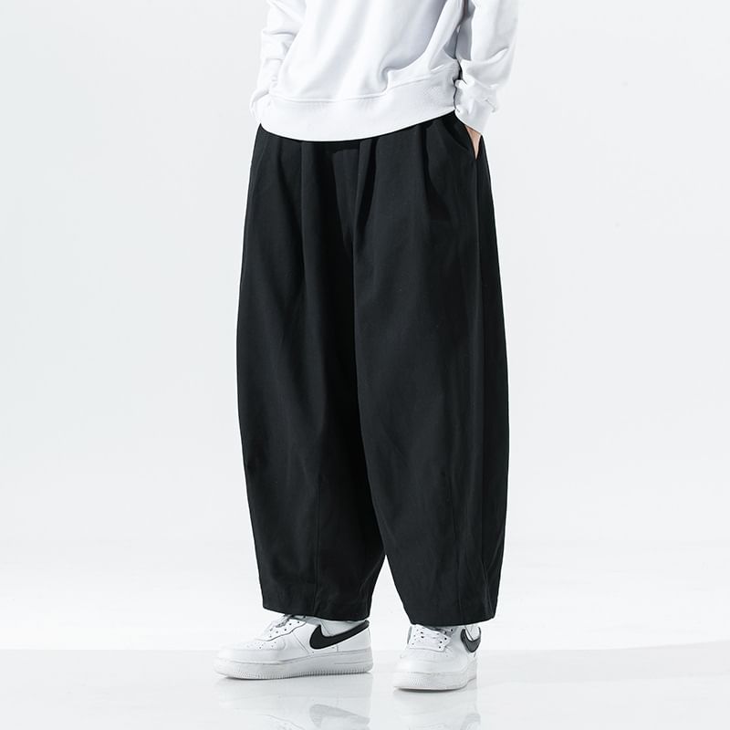 Lefitt - Mid Rise Plain Barrel Leg Broek
