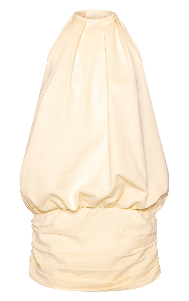 Citron Mini Robe En Chambray Bouffante À Dos Nu