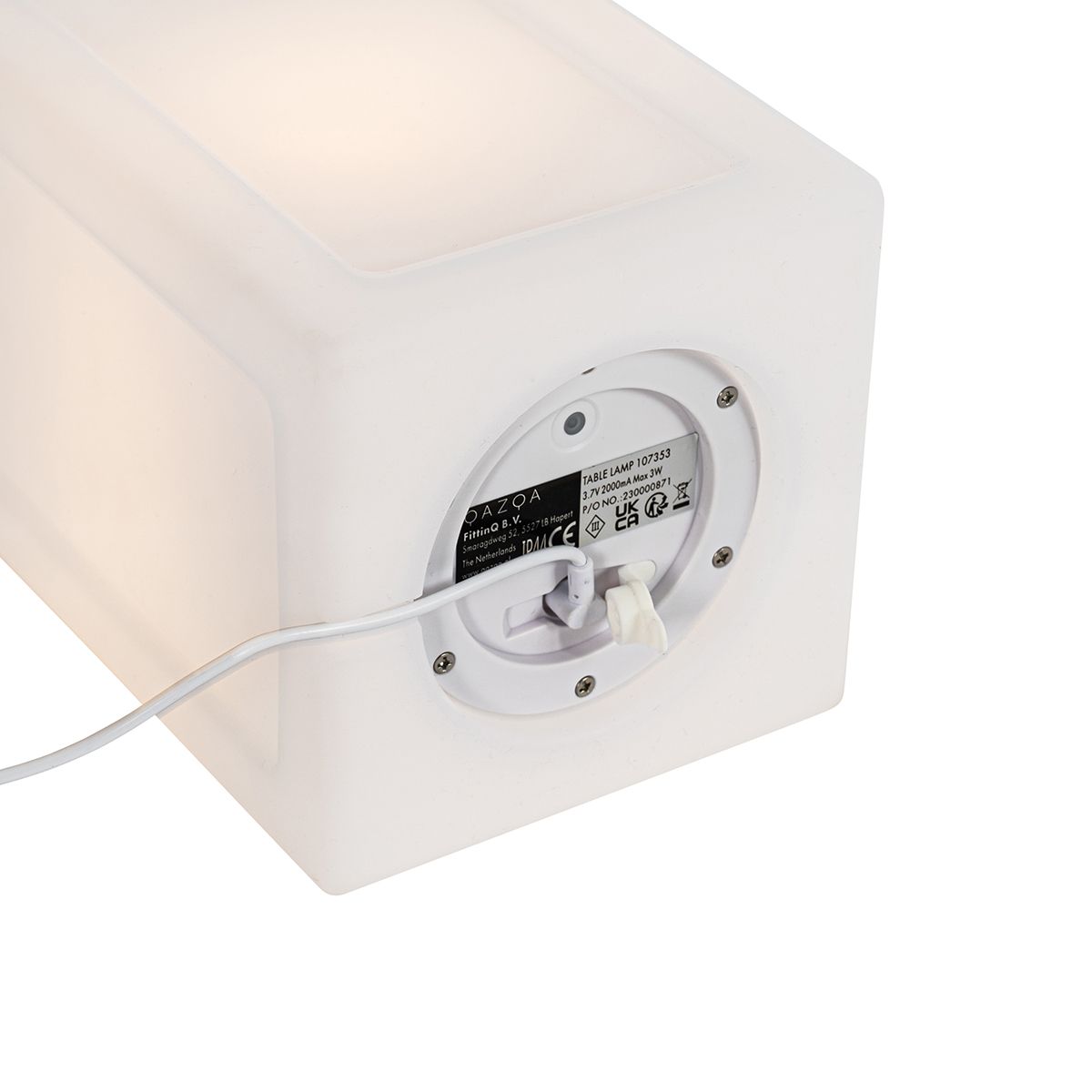 Set van 2 tafellampen wit flame effect oplaadbaar IP44 - Stard