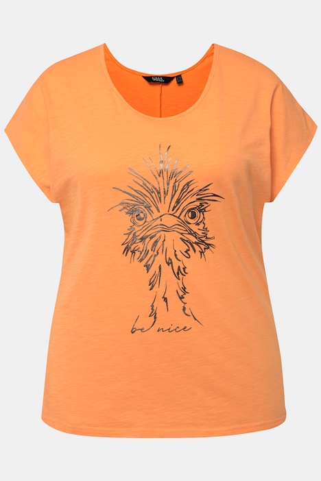 T-Shirt, Metallic-Tiermotiv, Oversized, Rundhals, Halbarm