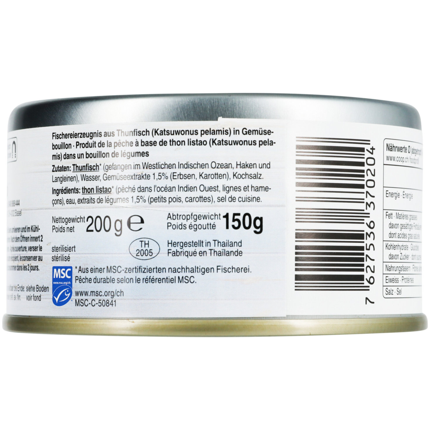 Prix Garantie Thon rosé MSC nature