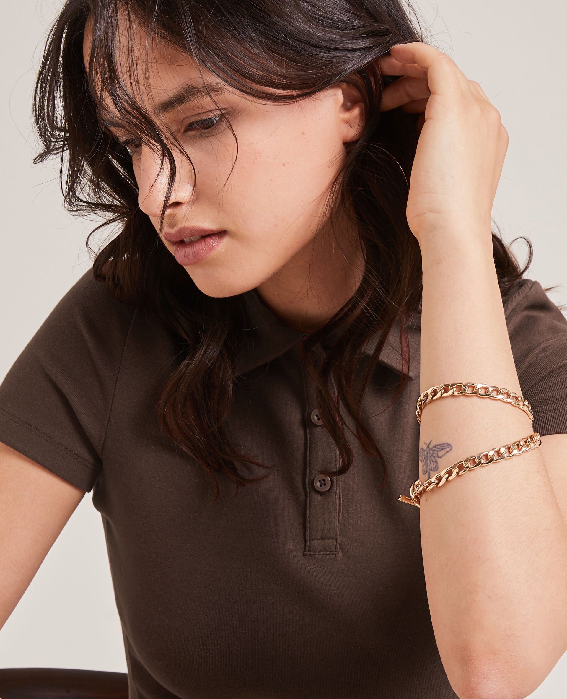 Top forme polo - Marron