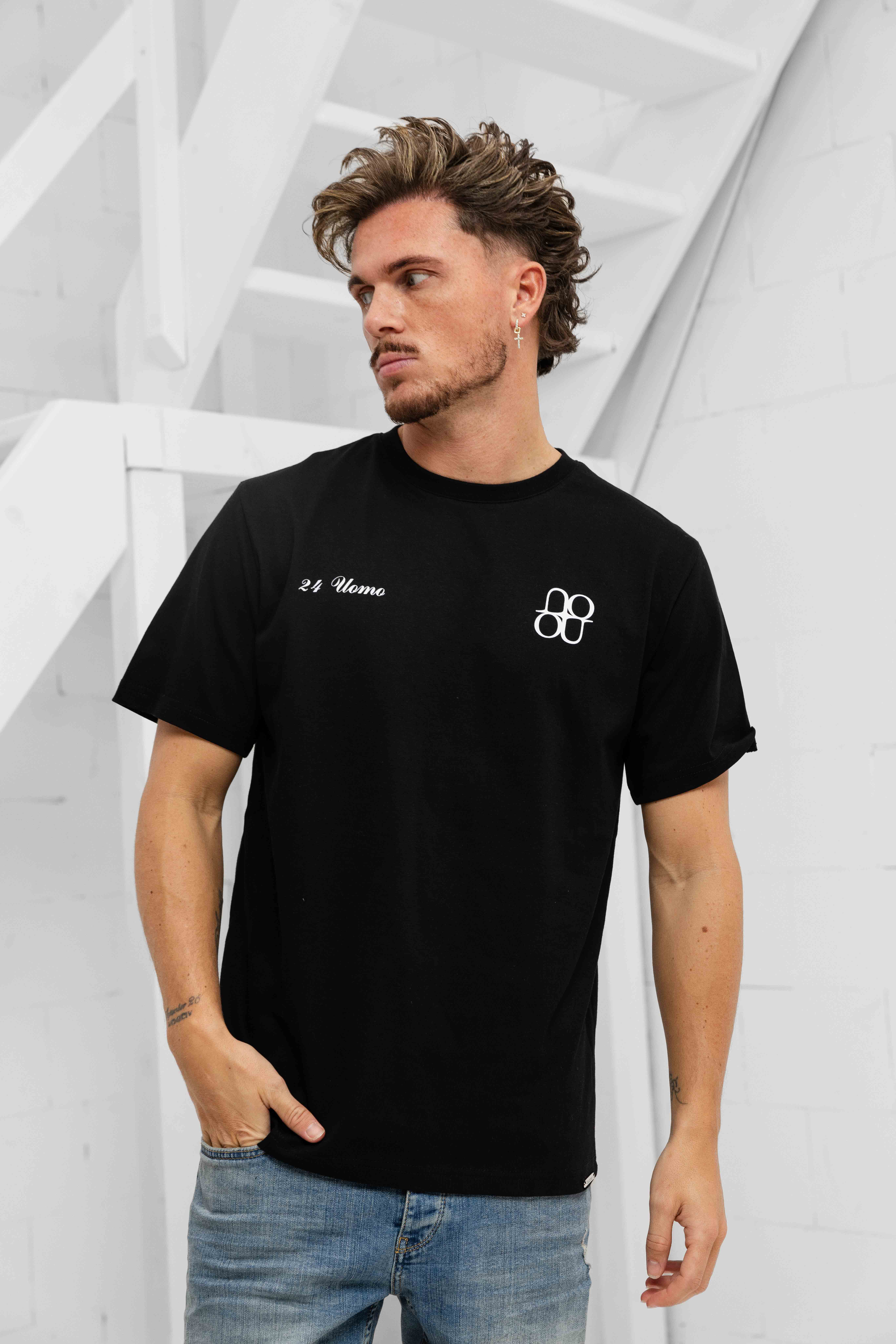 24 Uomo Symbol T-shirt Heren Zwart