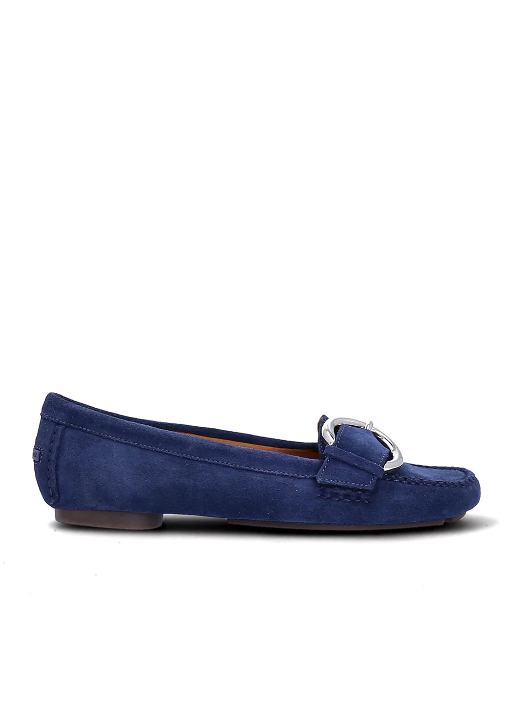 MOCASSIN BIG BUCKLE VELOURS MARINE