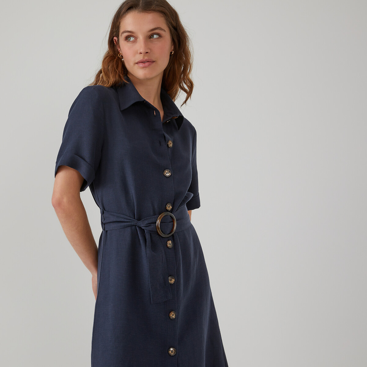COLEÇÕES LA REDOUTE<br>Camisa em lyocell/linho misto Signature OPHELIE