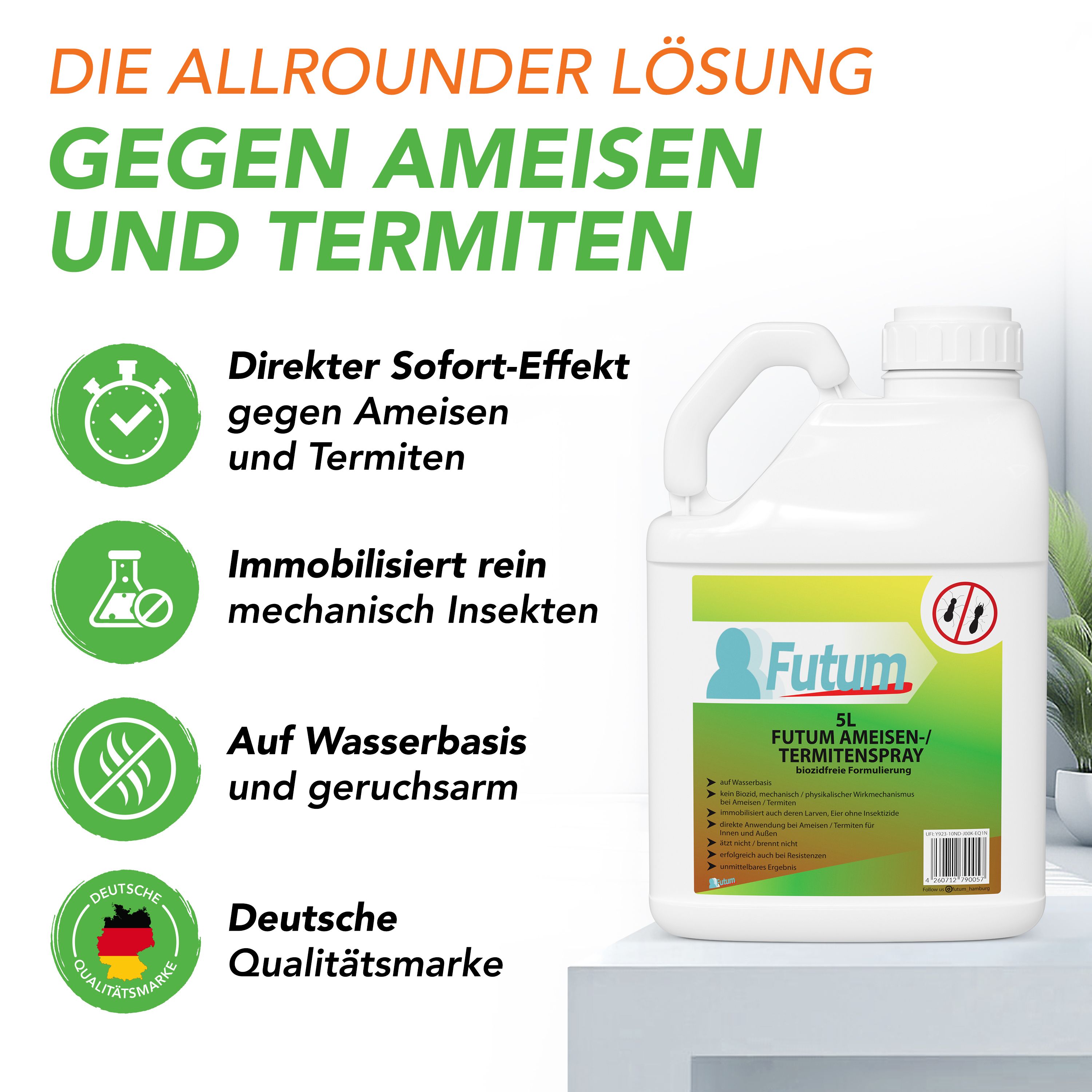 FUTUM 5L Ameisen- / Termitenspray + 2L Sprüher