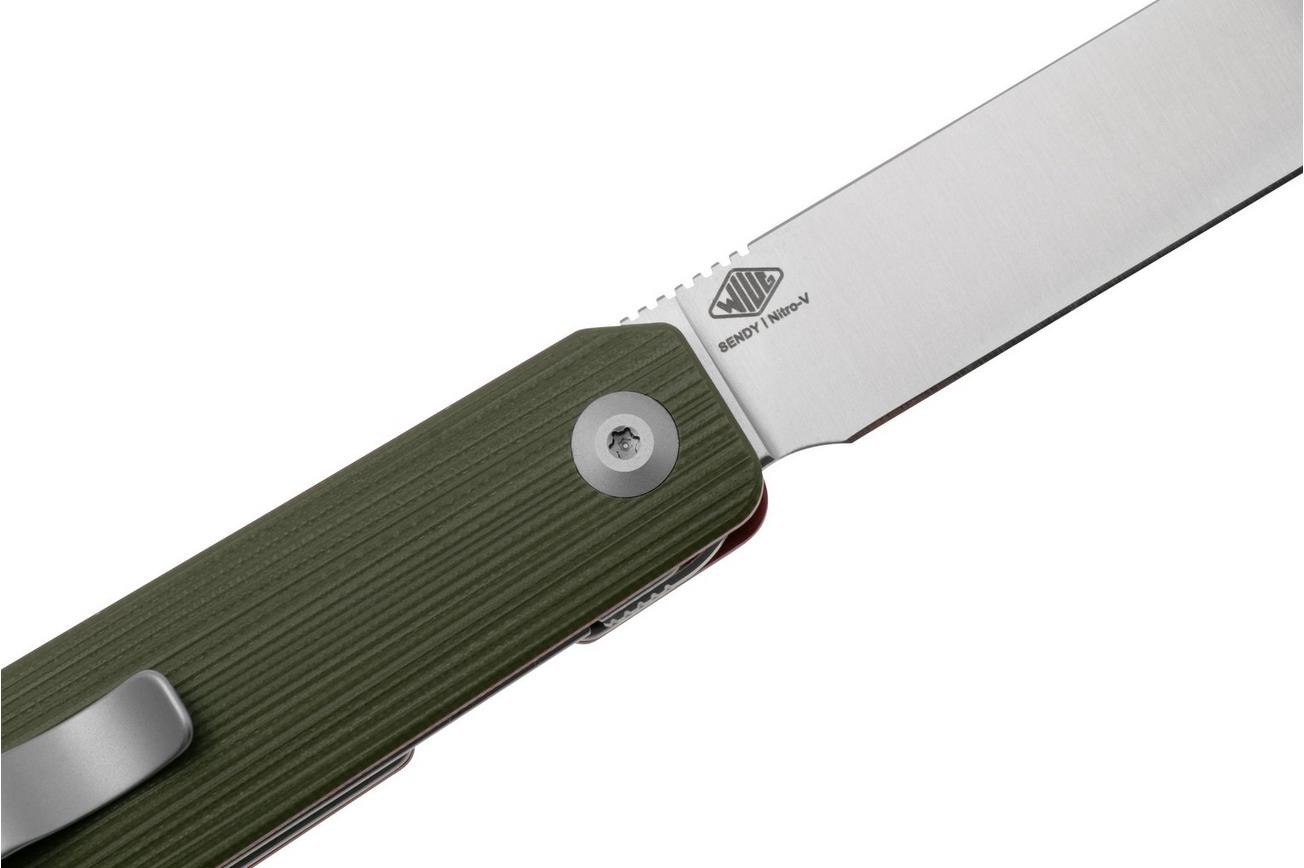 CIVIVI Sendy C21004B-1 Satin Nitro-V, Milled Green/Red G10, zakmes, Ben Petersen design