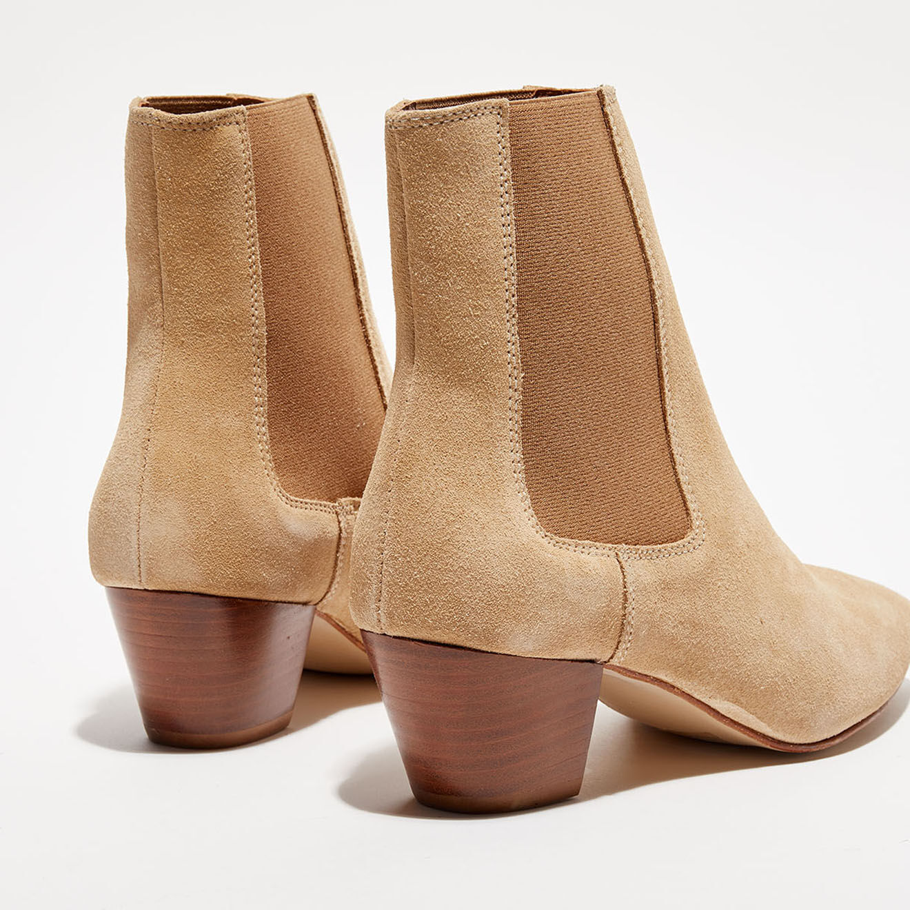 Anaki Chelsea Boots en Velours de Cuir Marina sable