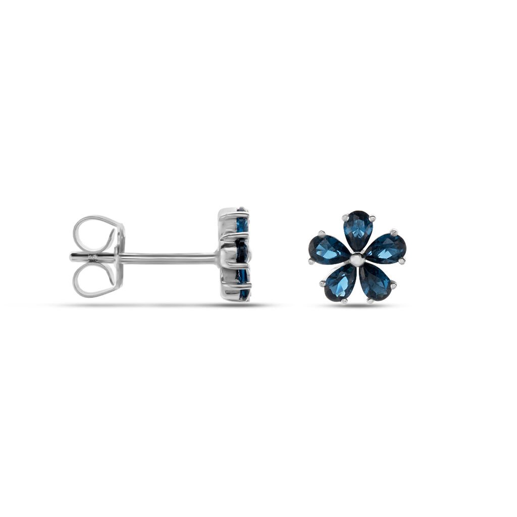 Boucles D'oreilles Puces Argent Blanc Laldilon Oxydes De Zirconium